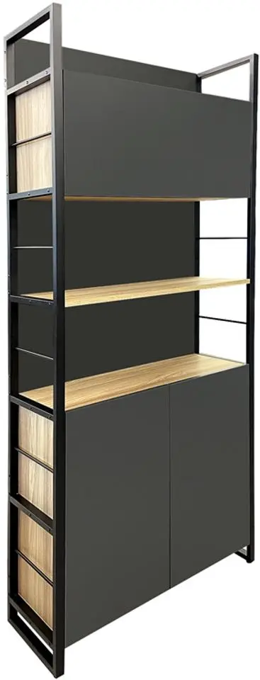 Etajera DP Urban 90 Double Box spate integral+bare (Black/Sonoma Oak)