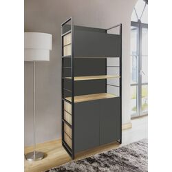 Etajera DP Urban 90 Double Box spate integral+bare (Black/Sonoma Oak)