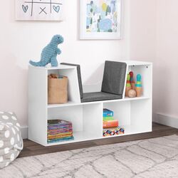 Etajera cu scaun tapitat Ecotoys ZKB-5W (White/Grey)