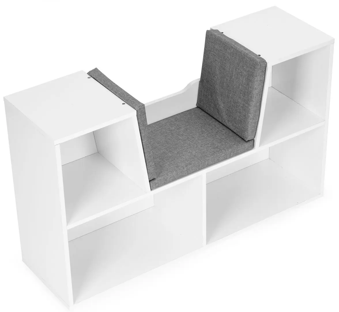 Etajera cu scaun tapitat Ecotoys ZKB-5W (White/Grey) - 4