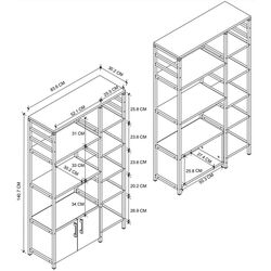 Etajera Fabulous 2U8R (White/Black) Thumb