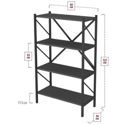 Etajera Bofigo 4 Shelves Metal (Anthracite) Thumb