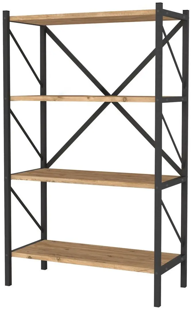 Etajera Bofigo 4 Shelves Metal (Pine/Black)