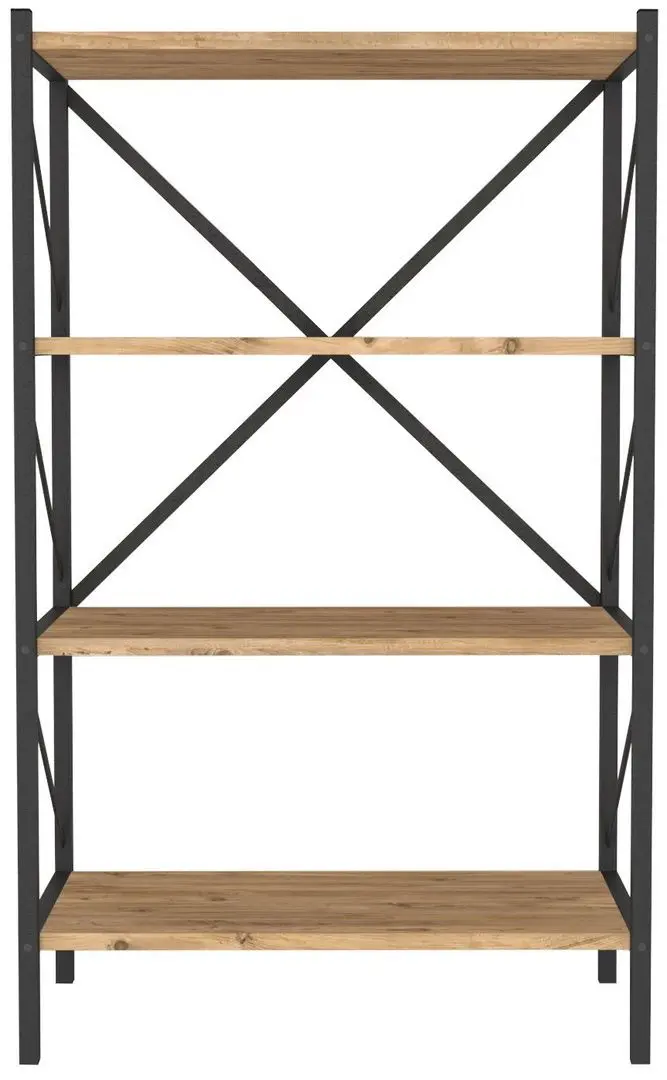 Etajera Bofigo 4 Shelves Metal (Pine/Black)