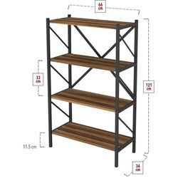 Etajera Fabulous 4 Shelves Metal (Walnut/Black) Thumb