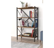 Etajera Fabulous 4 Shelves Metal (Walnut/Black)