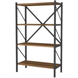 Etajera Fabulous 4 Shelves Metal (Walnut/Black) Thumb