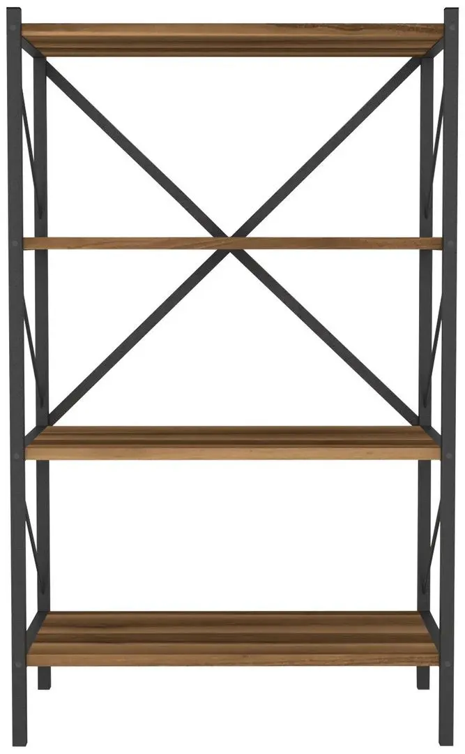 Etajera Fabulous 4 Shelves Metal (Walnut/Black)