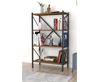 Etajera Fabulous 4 Shelves Metal (Walnut/Black)