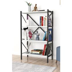 Etajera Bofigo 4 Shelves Metal (White/Black)