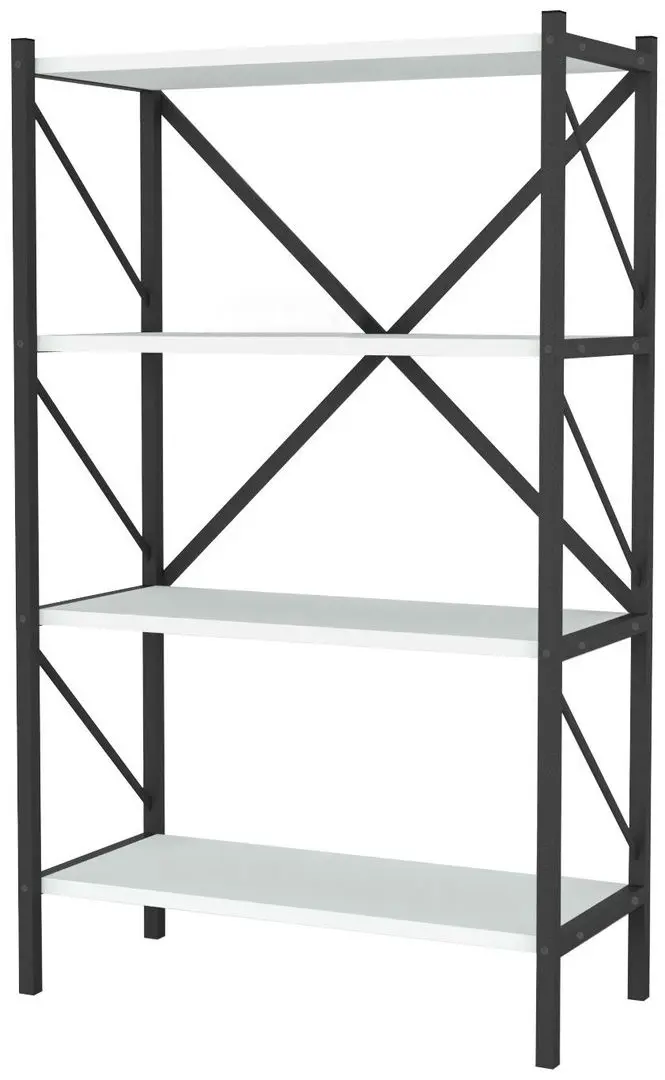 Etajera Bofigo 4 Shelves Metal (White/Black)