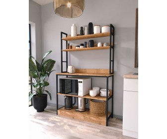 Etajera Fabulous 5 Shelves 36x101 (Pine/Black)