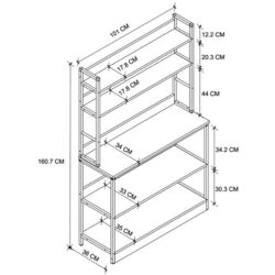 Стеллаж Bofigo 5 Shelves 36x101 (White/Black) Thumb
