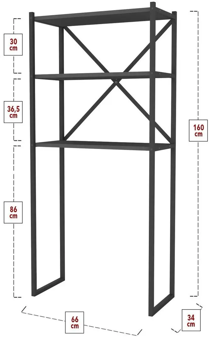 Стеллаж Bofigo 66x34x160 (Anthracite)