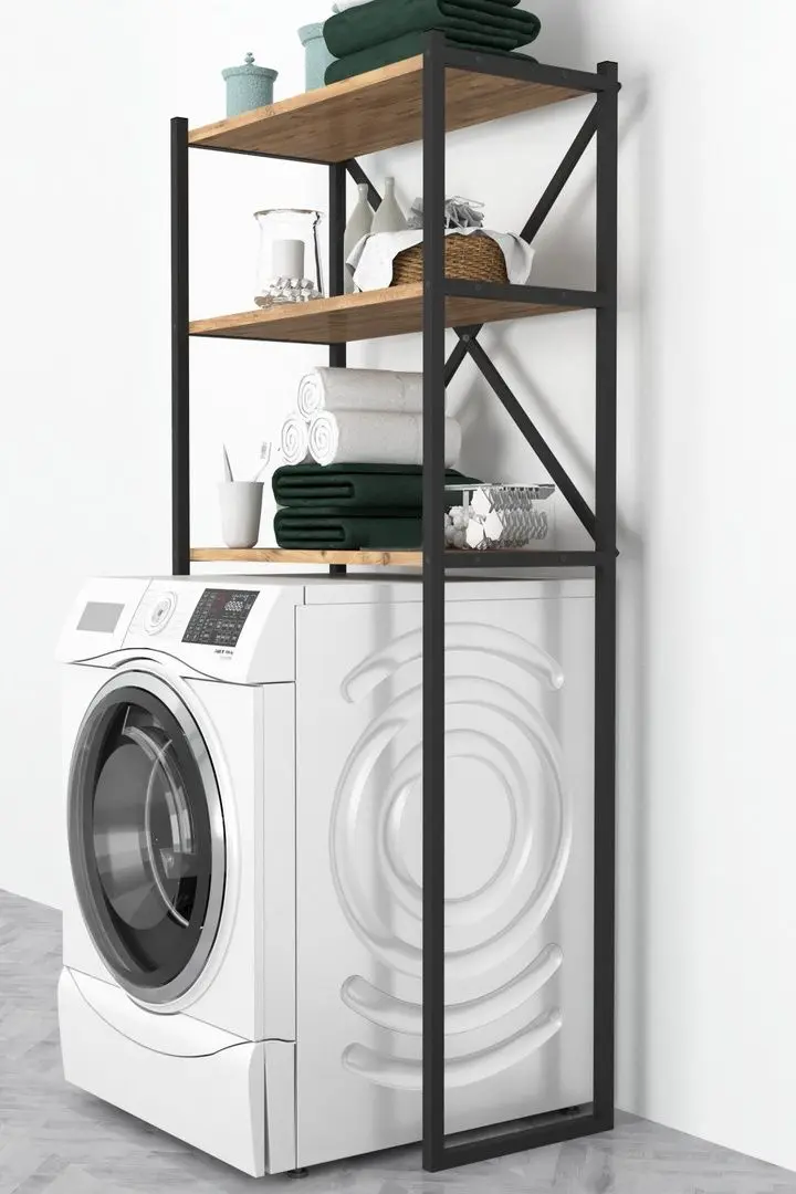 Etajera Bofigo 66x34x160 (Pine/Black)