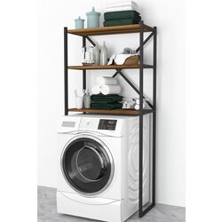 Etajera Bofigo 66x34x160 (Walnut/Black) Thumb