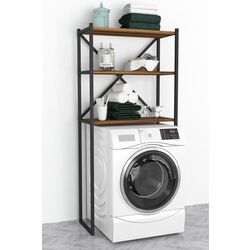 Etajera Bofigo 66x34x160 (Walnut/Black)