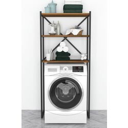 Etajera Bofigo 66x34x160 (Walnut/Black) Thumb