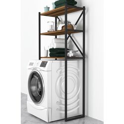 Etajera Bofigo 66x34x160 (Walnut/Black) Thumb