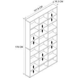 Etajera Bofigo Multi Shelves (Pine/White) Thumb