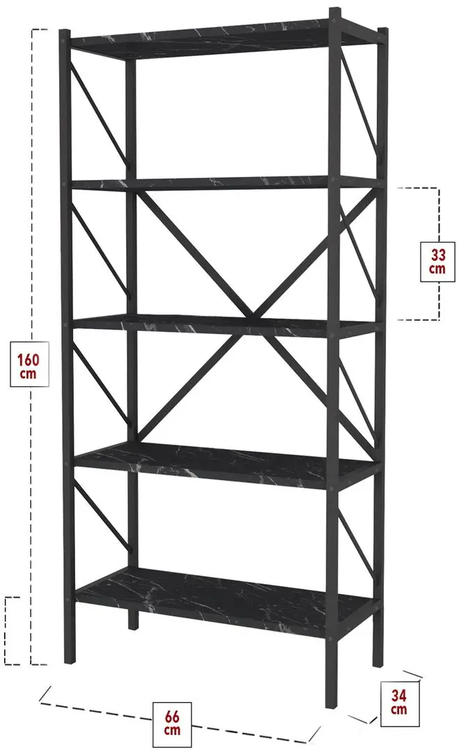 Стеллаж Fabulous Shelves Metal 5 секции (Marble) - 3