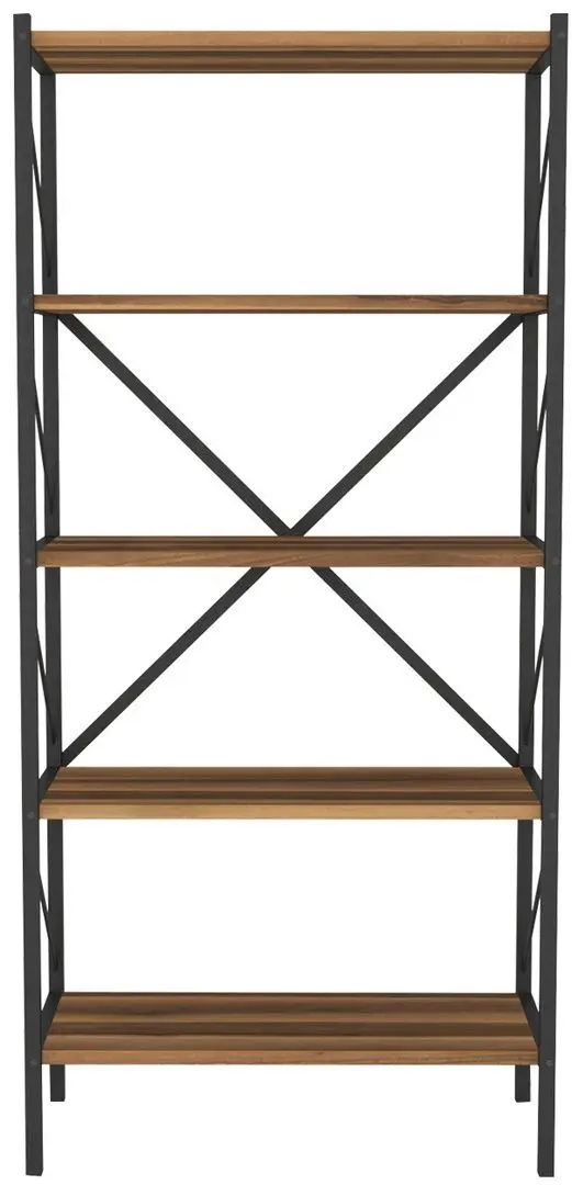 Etajera Bofigo Shelves Metal 5 sectiuni (Walnut/Black) - 6