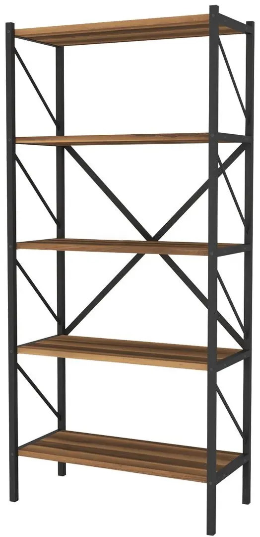 Etajera Bofigo Shelves Metal 5 sectiuni (Walnut/Black) - 5