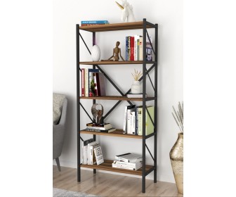 Etajera Fabulous Shelves Metal 5 sectiuni (Walnut/Black)