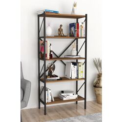 Etajera Bofigo Shelves Metal 5 sectiuni (Walnut/Black) Thumb