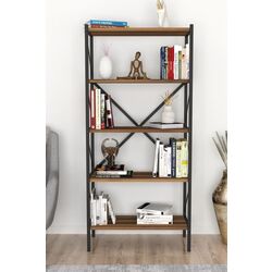 Etajera Bofigo Shelves Metal 5 sectiuni (Walnut/Black) Thumb