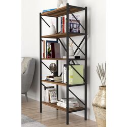 Etajera Bofigo Shelves Metal 5 sectiuni (Walnut/Black) Thumb
