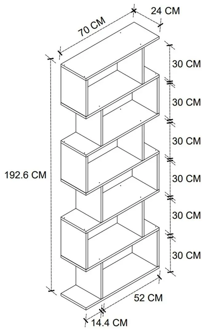 Стеллаж Bofigo Zigzag 6 Shelves (Pine)
