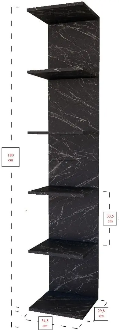 Стеллаж навесной Fabulous 6 полок (Marble) - 2