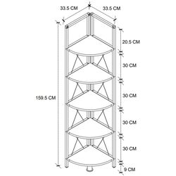 Стеллаж угловой Bofigo 5 Shelves (Pine/Black) Thumb
