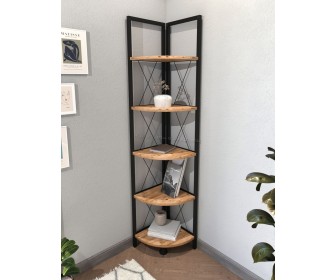 Etajera de colt Fabulous 5 Shelves (Pine/Black)