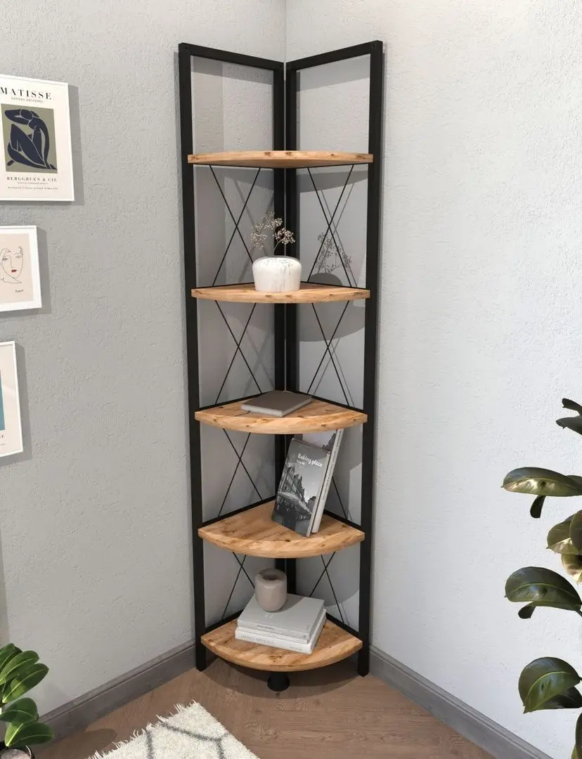 Стеллаж угловой Bofigo 5 Shelves (Pine/Black)