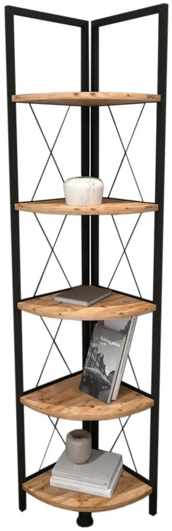 Стеллаж угловой Bofigo 5 Shelves (Pine/Black)