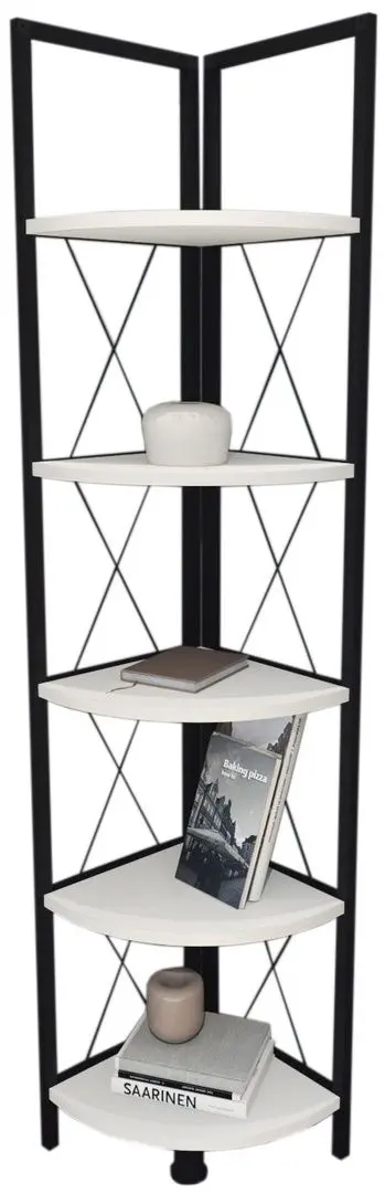 Etajera de colt Bofigo 5 Shelves (White/Black)