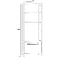 Стеллаж Fortuna Antonia 71x200x41.2 (Nordic Oak/White Gloss) Thumb
