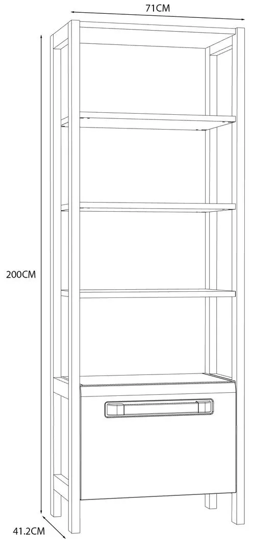 Стеллаж Fortuna Antonia 71x200x41.2 (Nordic Oak/White Gloss) - 2