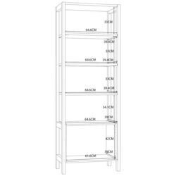 Стеллаж Fortuna Antonia 71x200x41.2 (Nordic Oak/White Gloss) Thumb