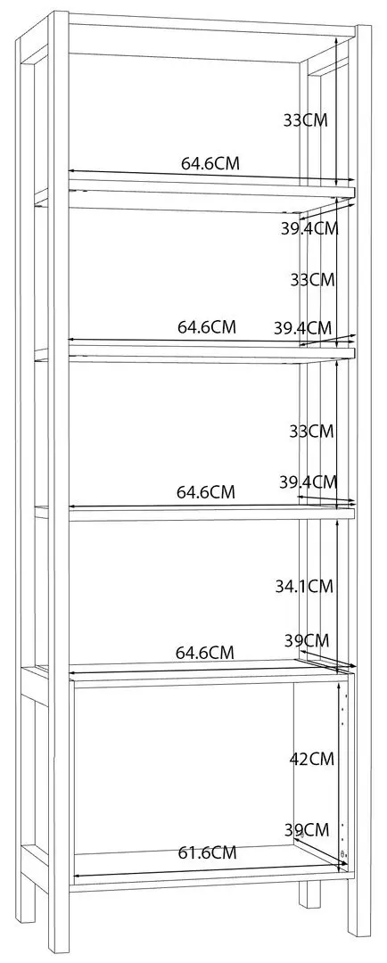 Стеллаж Fortuna Antonia 71x200x41.2 (Nordic Oak/White Gloss) - 3