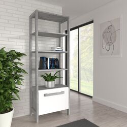 Стеллаж Fortuna Antonia 71x200x41.2 (Nordic Oak/White Gloss)