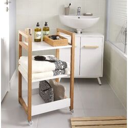 Стеллаж GoodHome Nantua 44.5x80x36 (White/Wood) Thumb