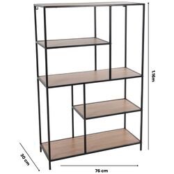 Etajera H&S 76x30x116cm (Natural/Black) Thumb