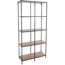 Etajera H&S 78x30x170cm (Natural/Black) Thumb