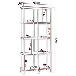 Etajera H&S 78x30x170cm (Natural/Black) Thumb