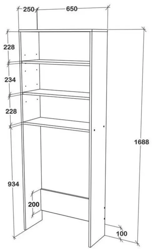 Etajera Haaus Fyn 170x65 (White)