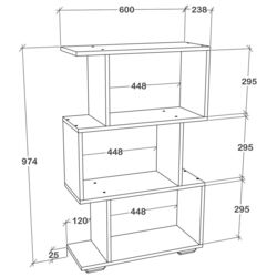 Etajera Haaus Tokyo 3 rafturi (Anthracite) Thumb