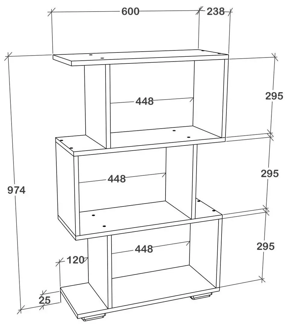 Etajera Haaus Tokyo 3 rafturi (Anthracite)